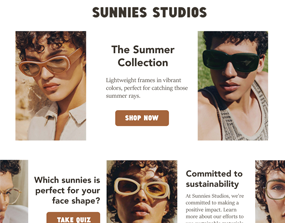 An email newsletter layout for Sunnies by Gillan Ropero
